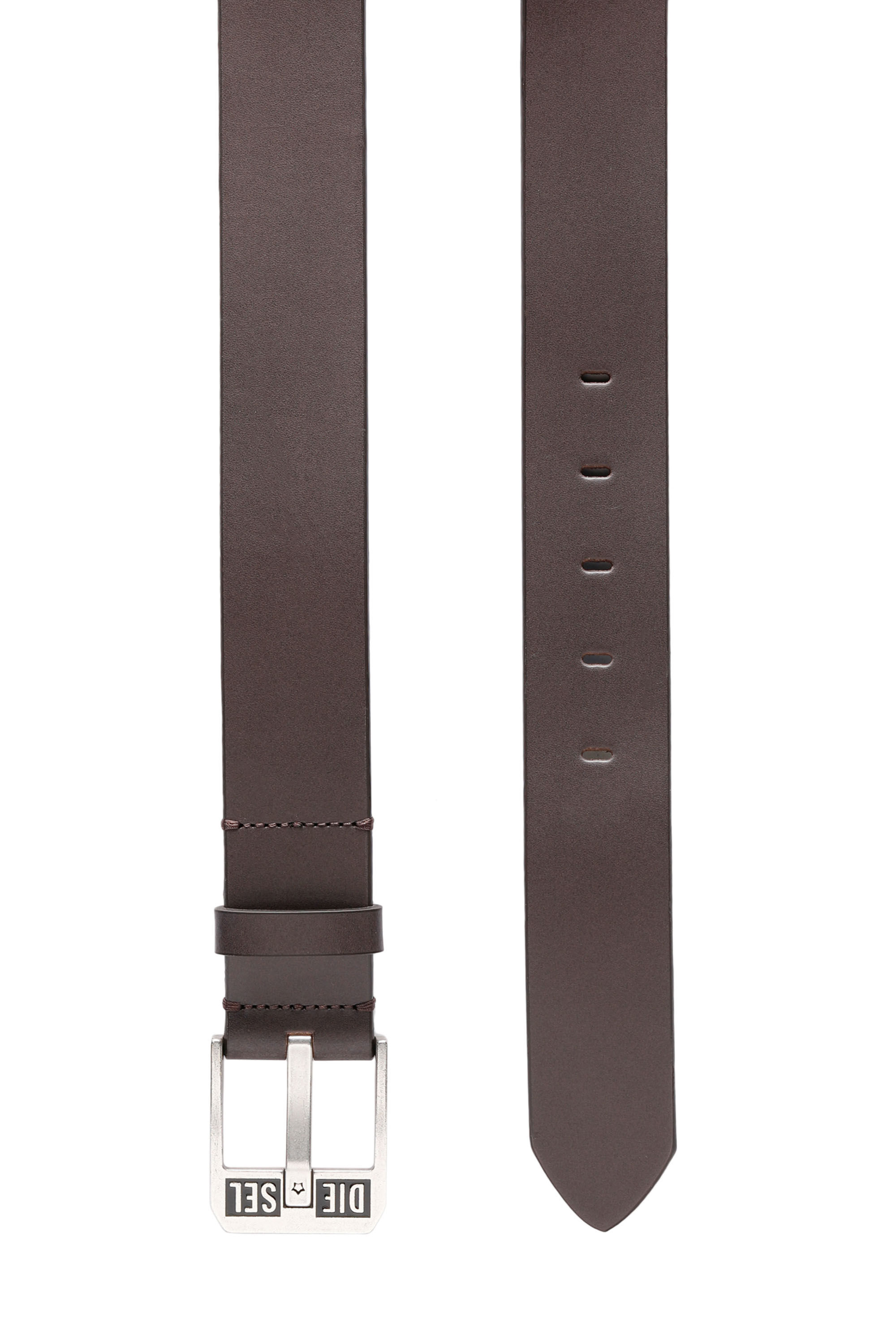 Diesel - BLUESTAR II, Man's 3.9cm leather belt with star logo buckle in Brown - 3
