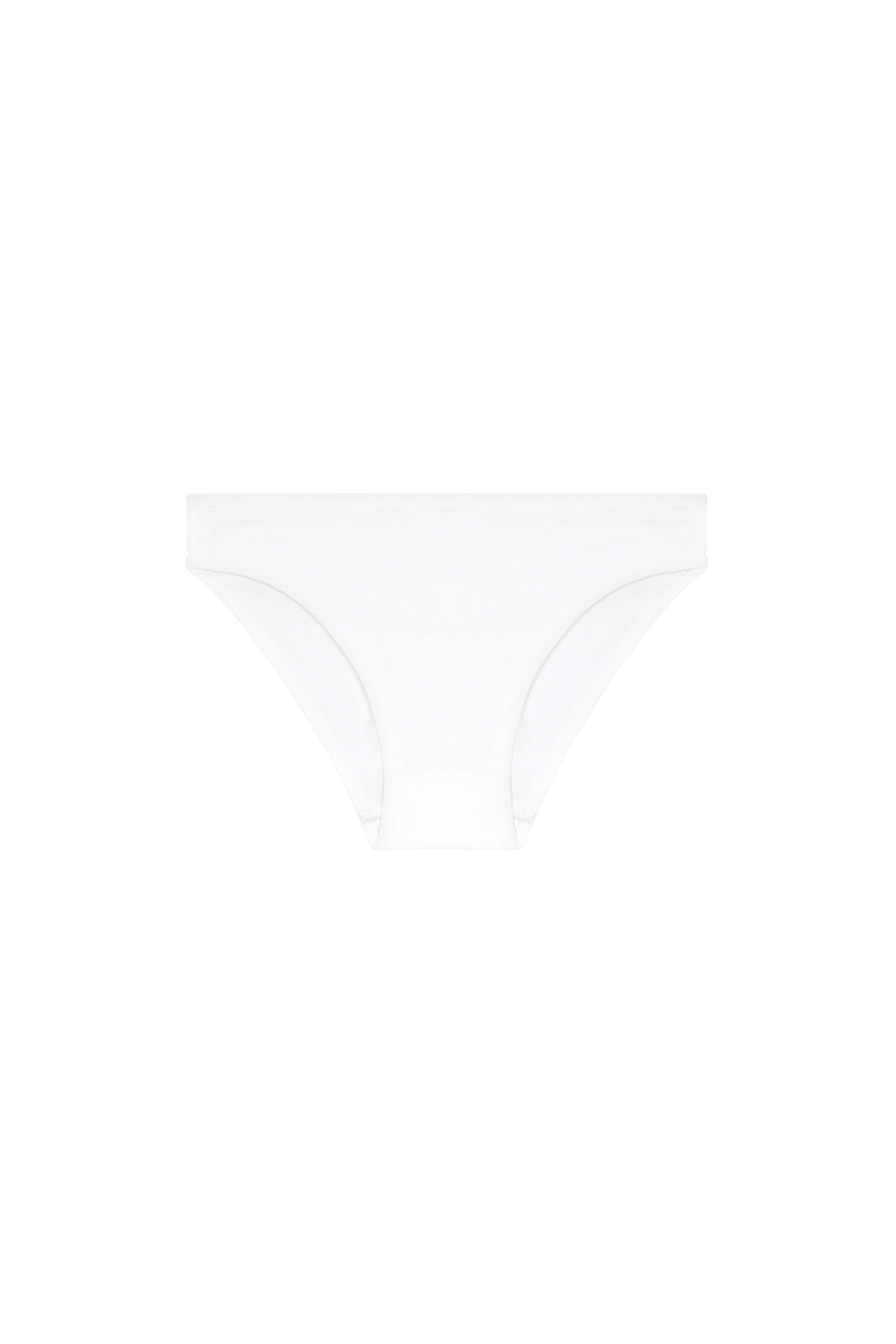 Diesel - UFPN-D-OVAL-HIGH-WAISTED-BRIEF, Woman's Ribbed briefs with Oval D plaque in White - 2