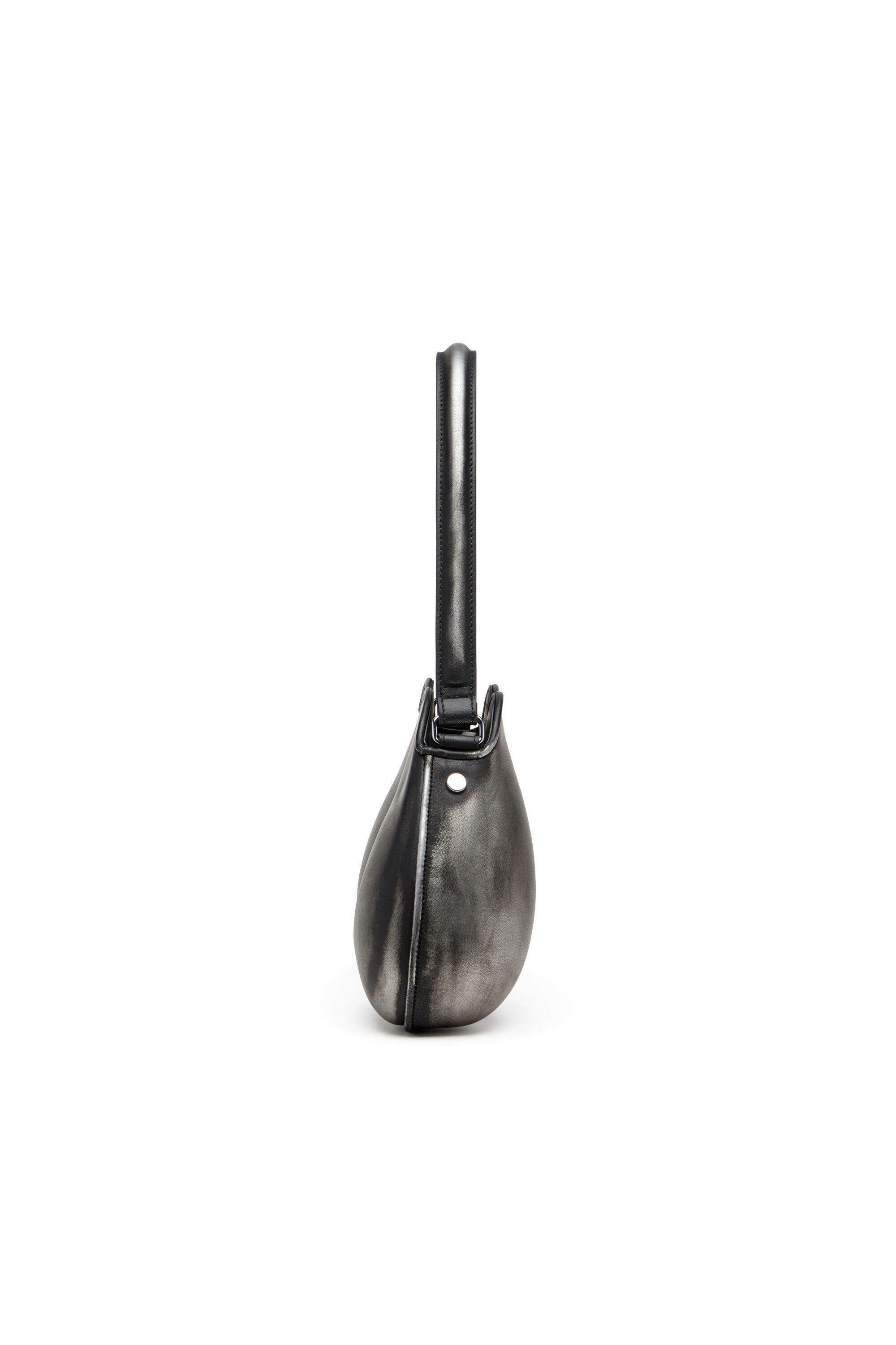 Diesel - DOUBLE-D SHOULDER, Woman's Double-D-Rigid shoulder bag in brushed PU in Black/Silver - 3