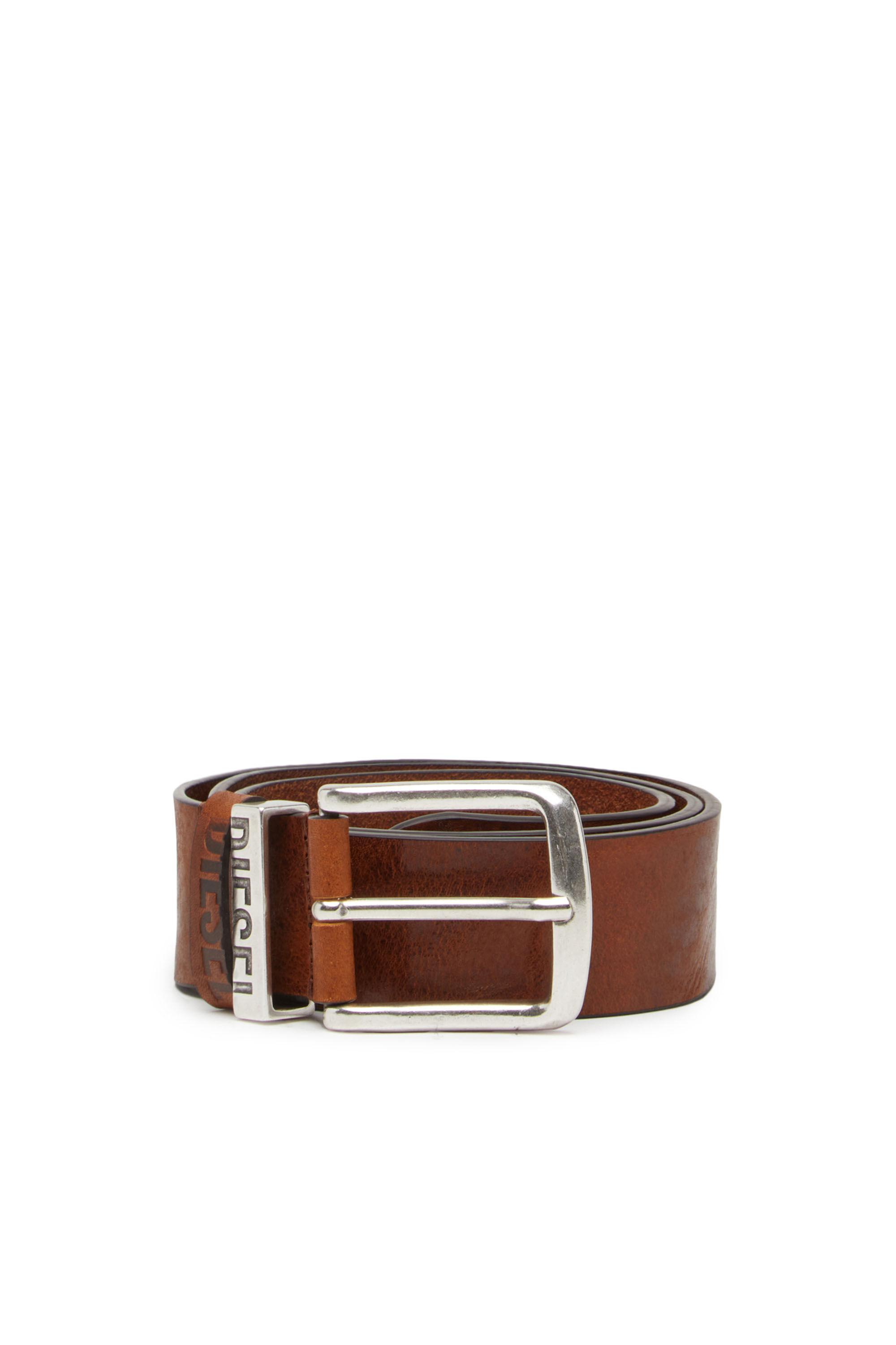 Diesel - B-VISIBLE, Man's Belt with contrast loops in Brown - 1