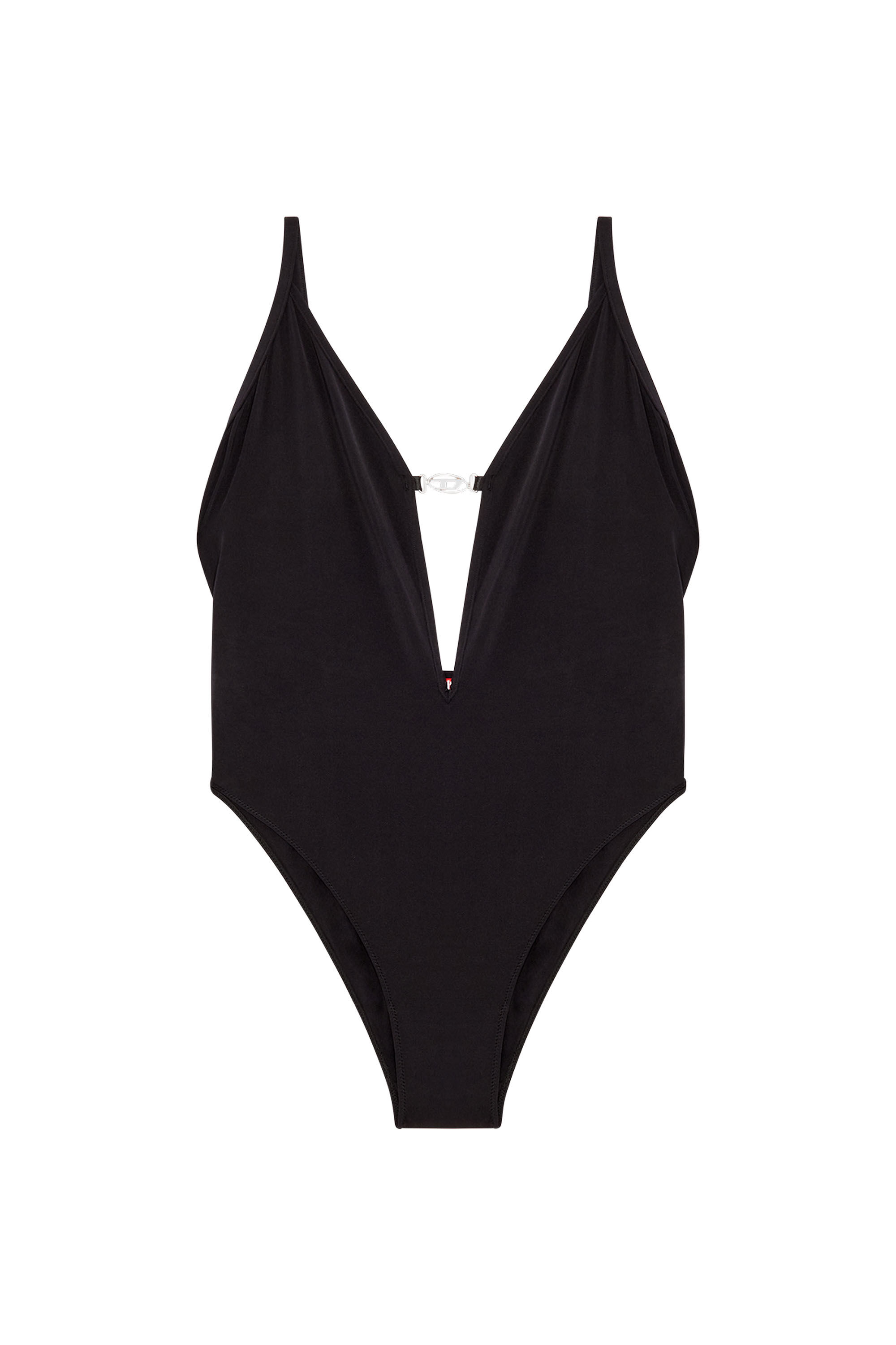 Diesel - UFBY-OVAL-D-BODYSUIT, Woman's Microfibre bodysuit with Oval D plaque in Black - 2