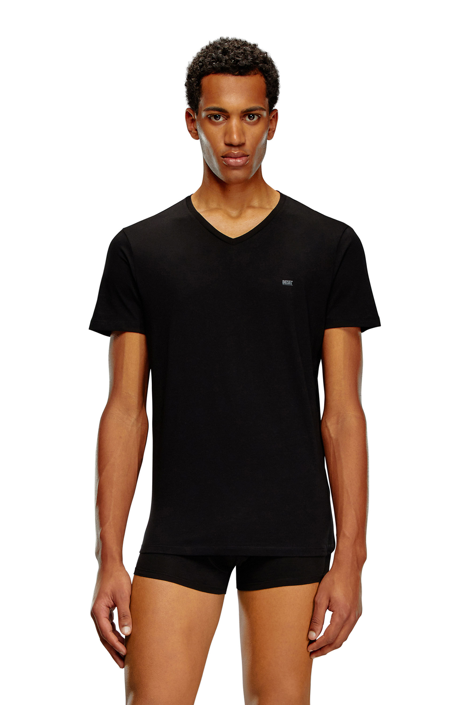 Diesel - UMTEE-MICHAEL3PACK, Man's Three-pack of V-neck T-shirts in Black - 3
