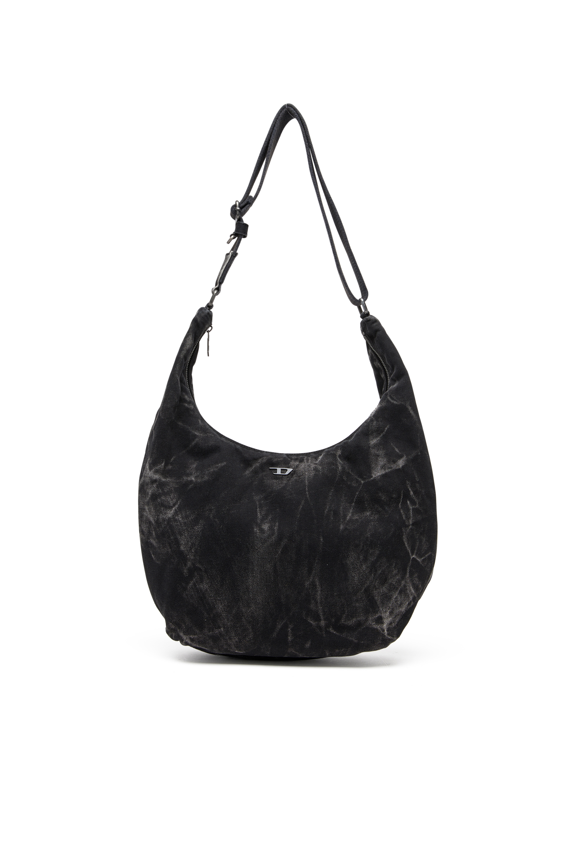 Diesel - RAVE HOBO X, Unisex's Rave - Hobo denim bag with zipper in Black - 2