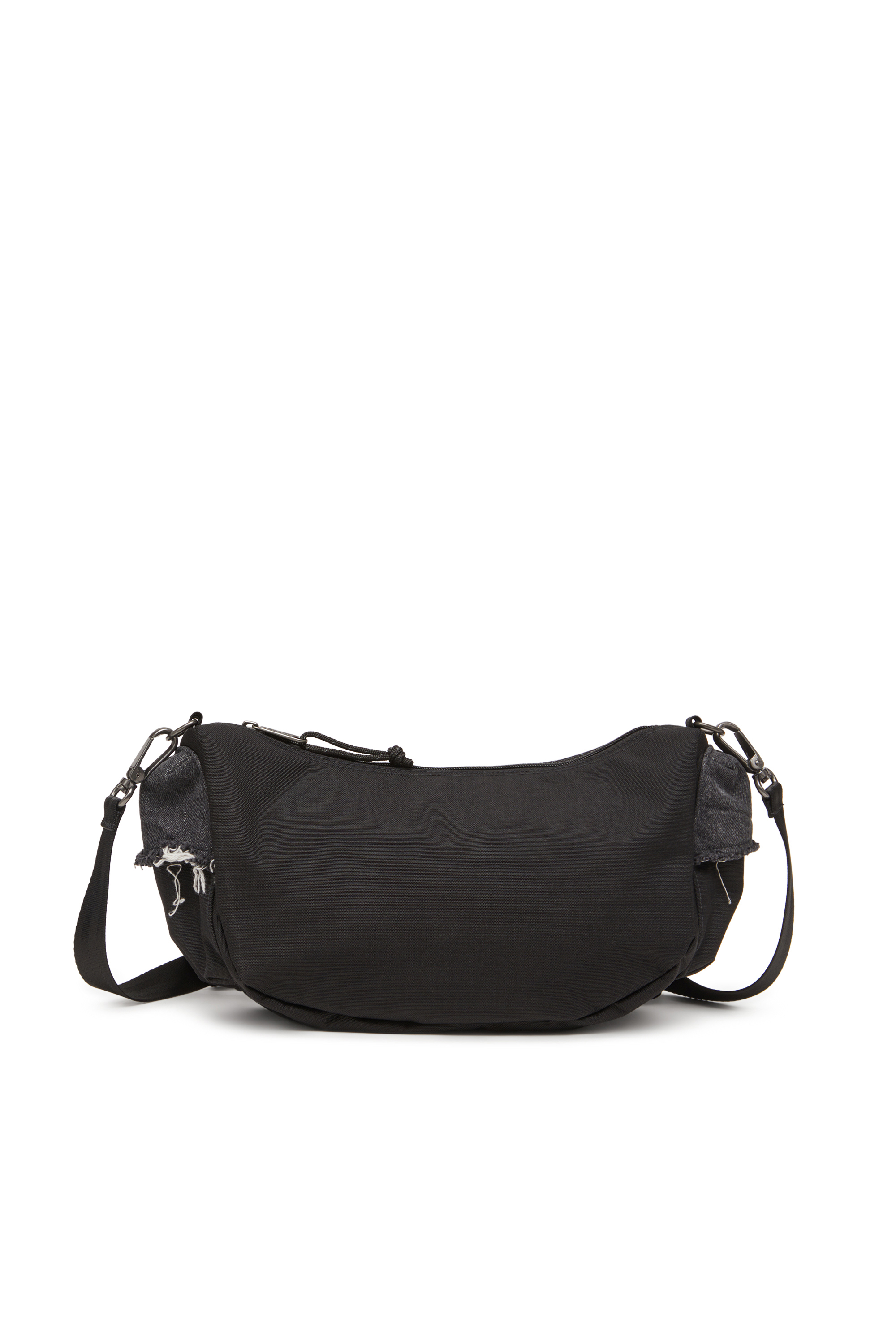 Diesel - DIESEL SHOULDER BAG, Unisex's Shoulder bag in destroyed denim and CORDURA® in Black - 3