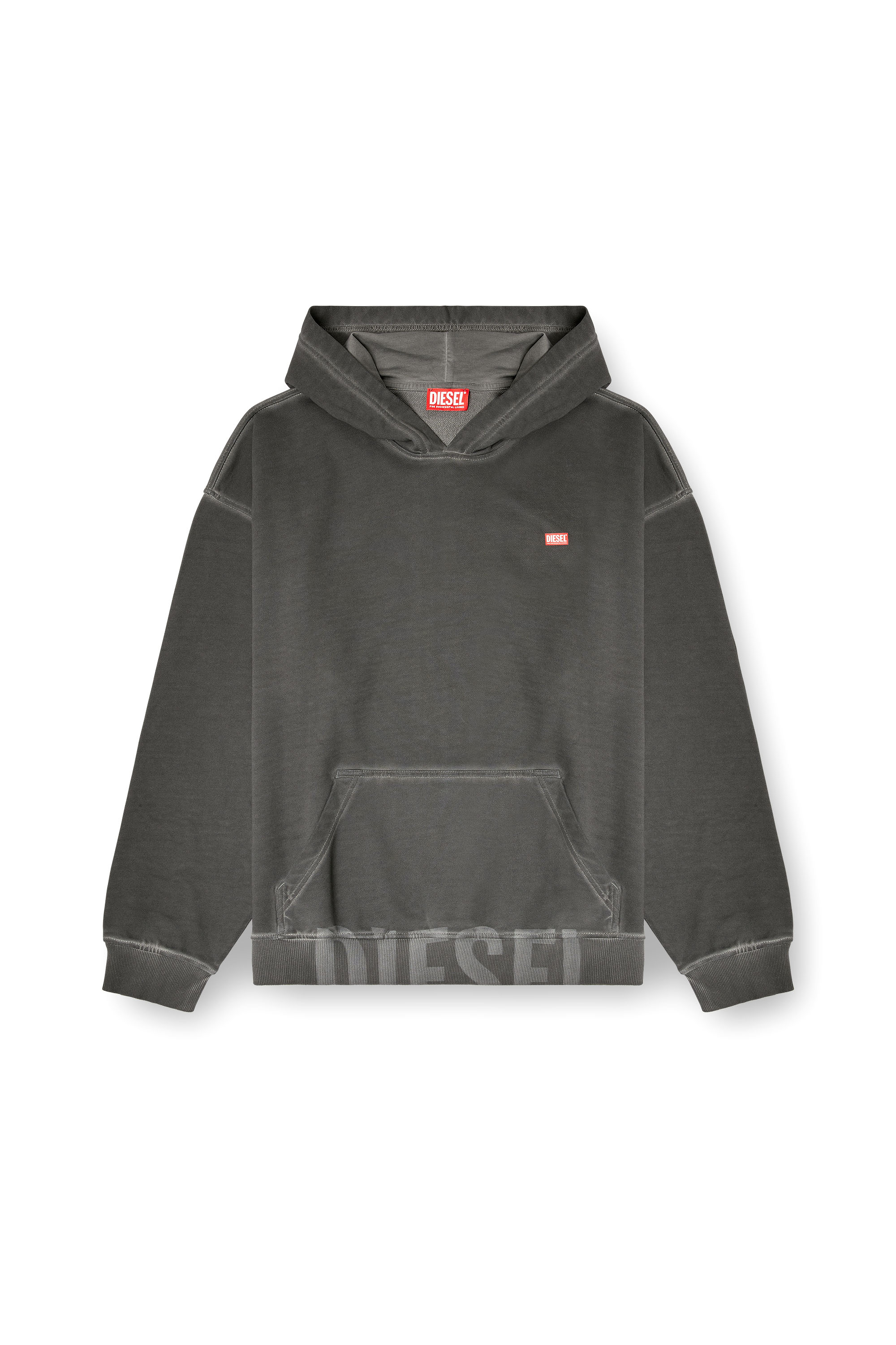 Diesel - S-BOXT-HOOD-T4, Man's Cotton hoodie with kangaroo pocket in Dark grey - 3