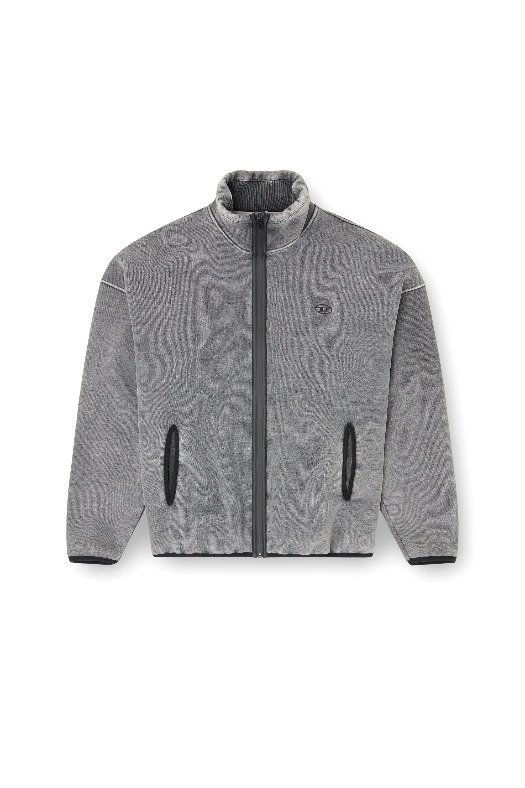 Diesel - S-BATY-NEW, Man's Zip-up sweatshirt with inner lining in Grey - 3